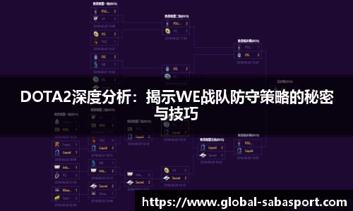 DOTA2深度分析：揭示WE战队防守策略的秘密与技巧